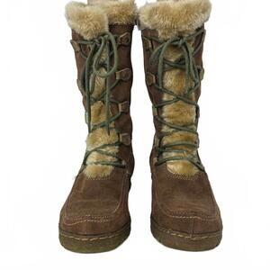 Baretraps Baylee Suede Faux Fur Lining Lace-Up Women's Cabincore Boots Size 7M
